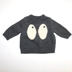 Baby Gap 3-6 Months Grey EYES sweater
